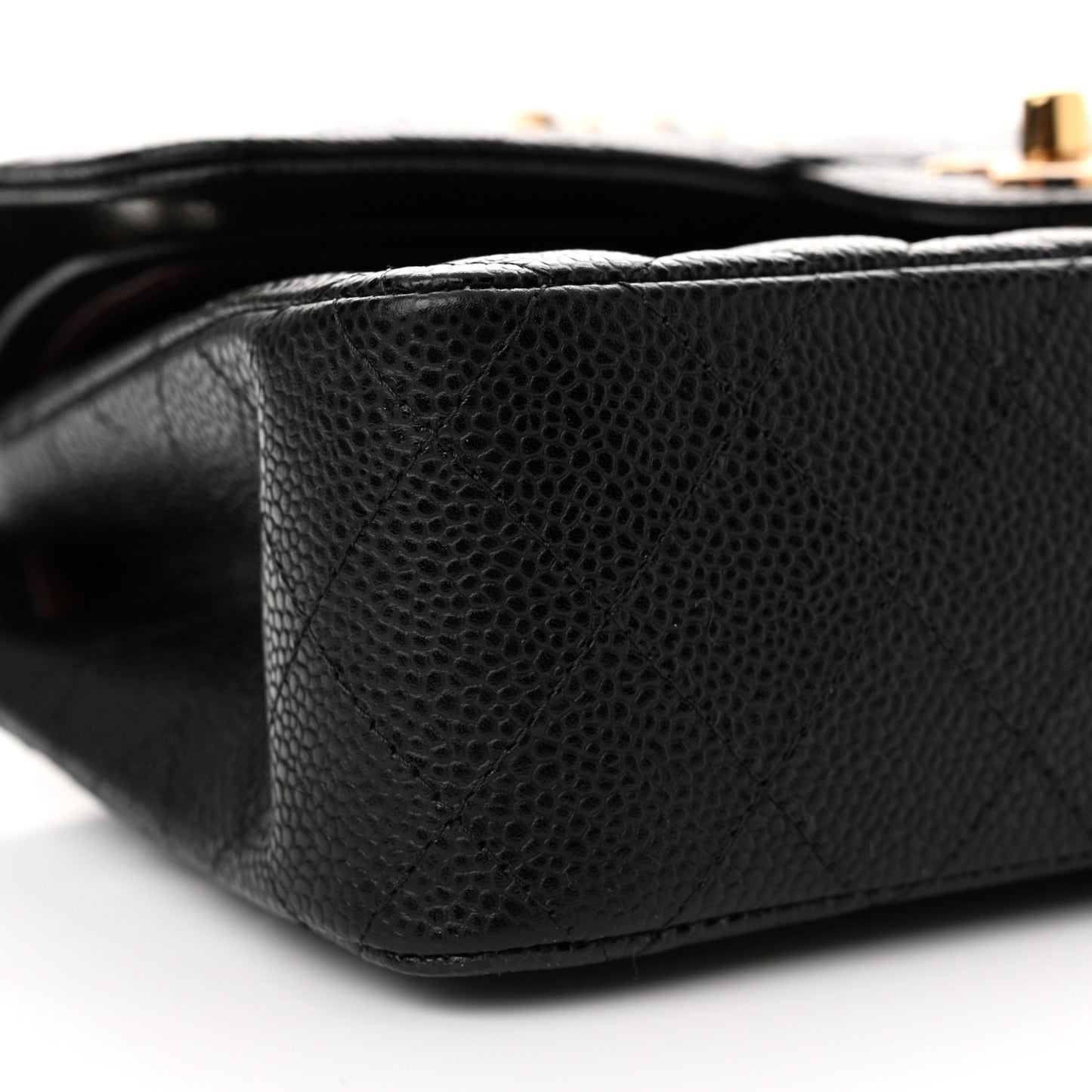 Caviar Quilted Small Double Flap Black