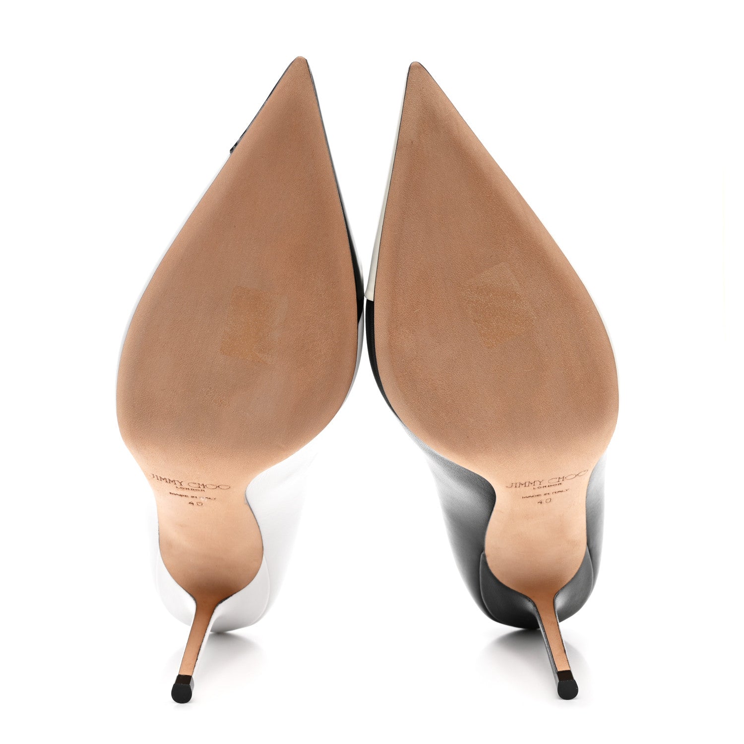 Jimmy Choo Nappa Patent Asymmetric Love 85 Pumps 40 Black White 5 of 8