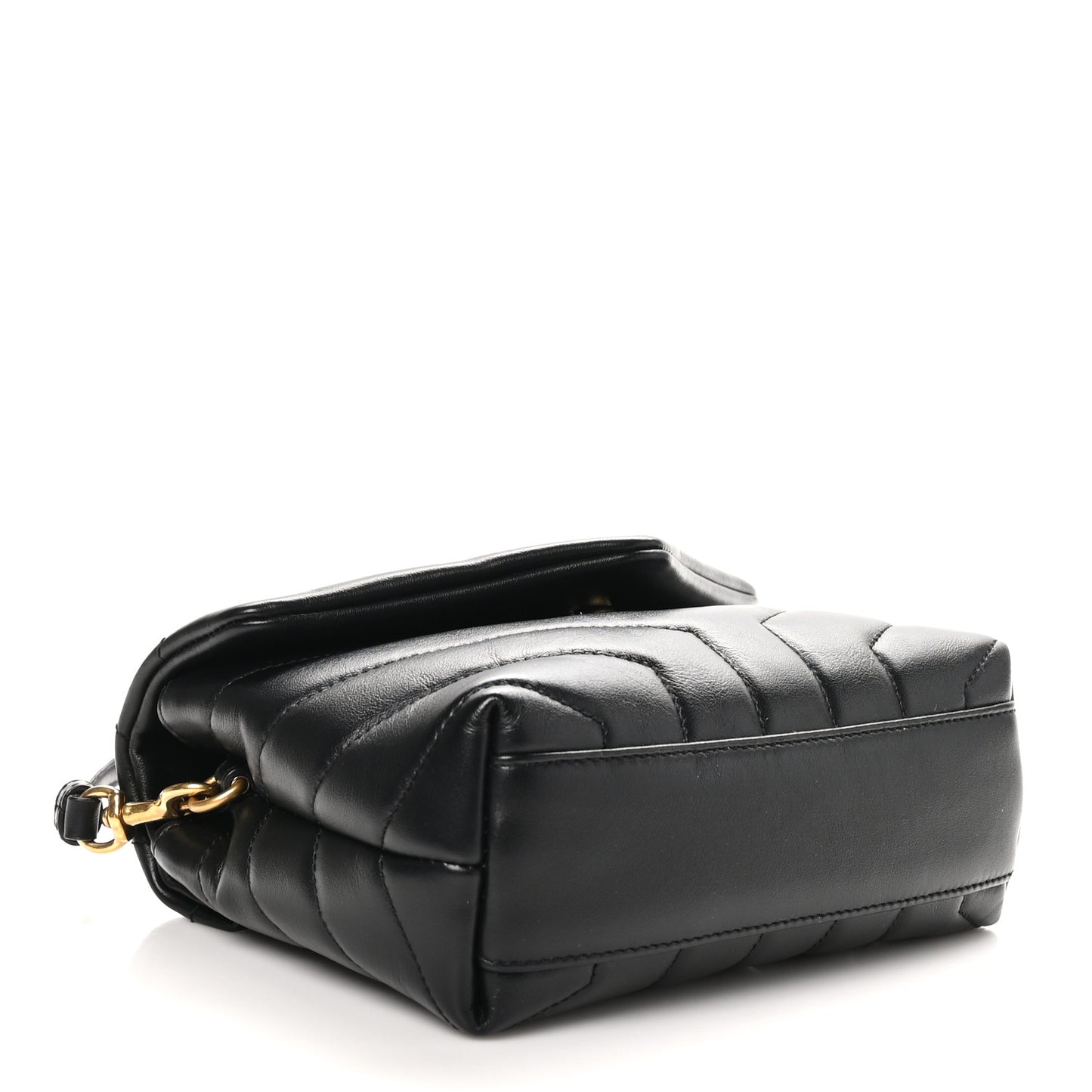Calfskin Y Quilted Monogram Toy Loulou Crossbody Bag Black
