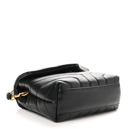 Saint Laurent Calfskin Y Quilted Monogram Toy Loulou Crossbody Bag Black 4 of 10
