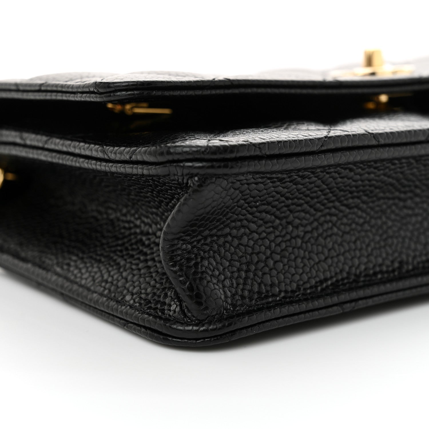 Chanel Caviar Quilted CC Turnlock Wallet On Chain WOC Black 10 of 12