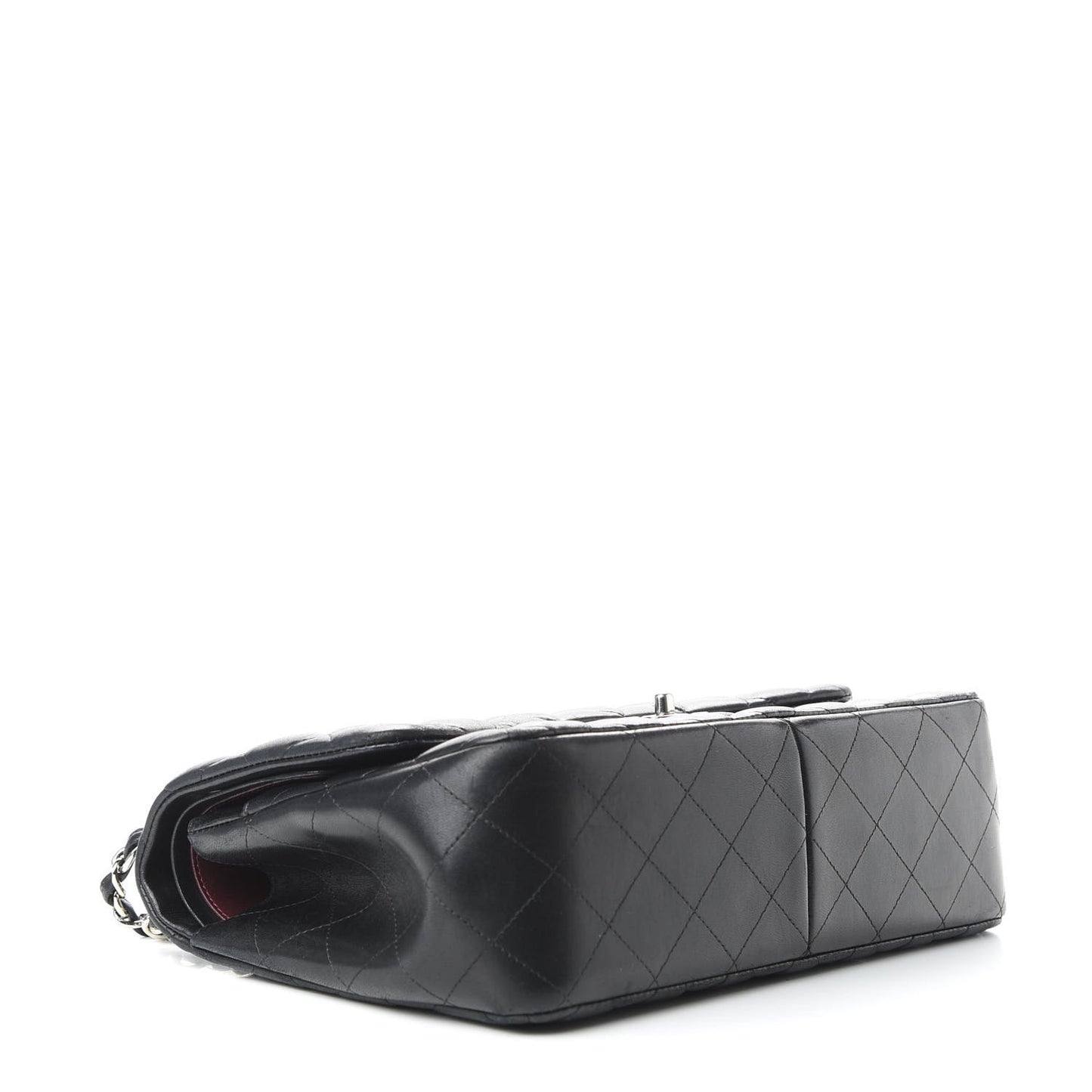 Lambskin Quilted Jumbo Double Flap Black