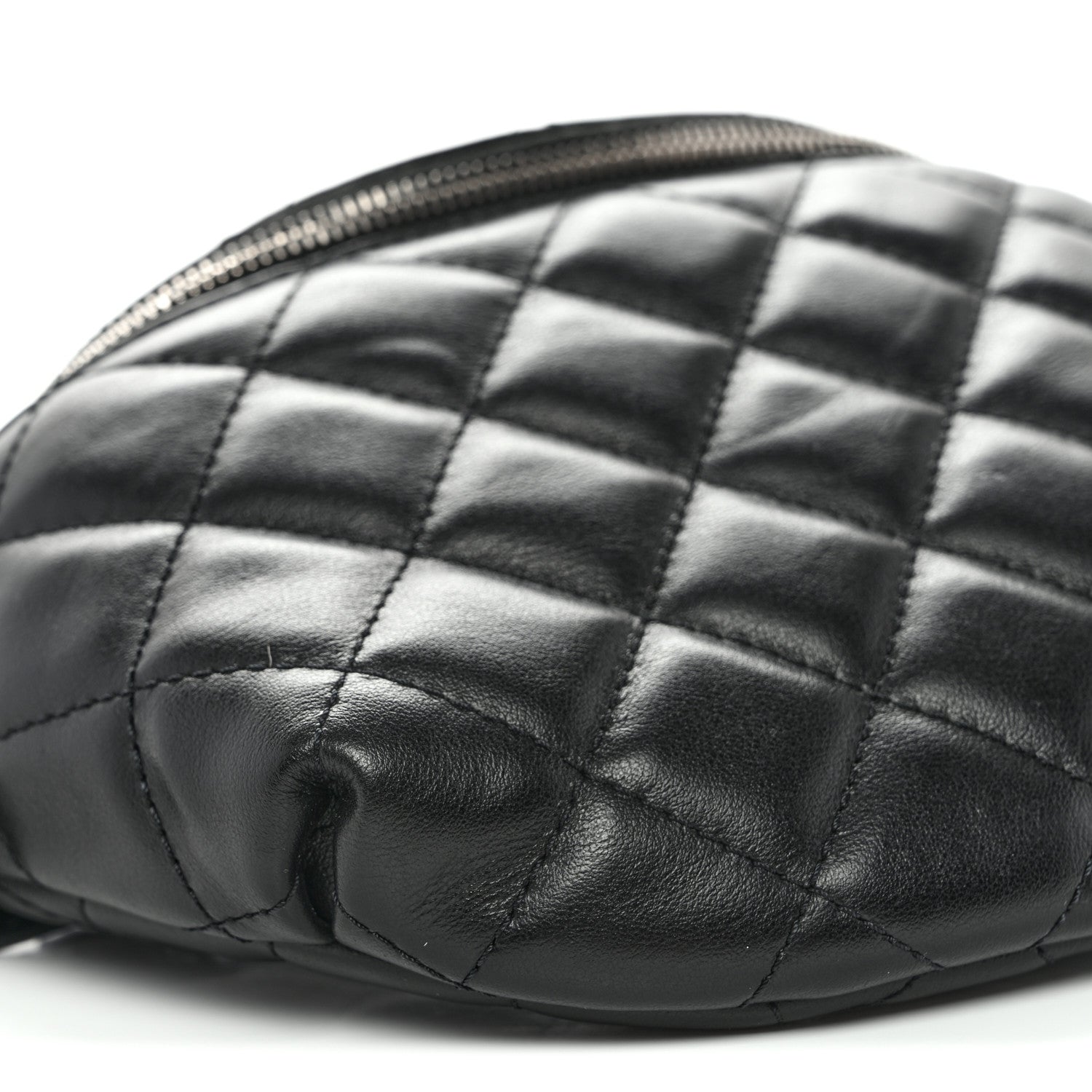 Chanel Calfskin Quilted Uniform Waist Belt Bag Black 9 of 10