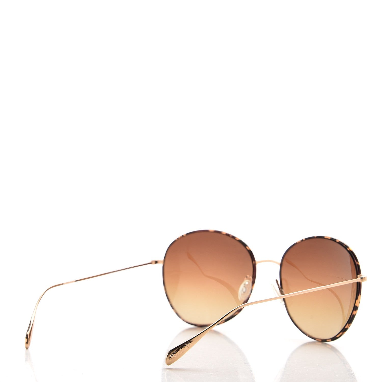 Oliver Peoples Polarized Blondell Round Sunglasses Gold 4 of 9
