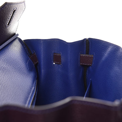 Hermes Chevre Mysore Bi-Color Horseshoe Birkin 30 Raisin Bleu Electrique 32 of 36