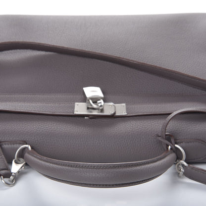 Hermes Togo Horseshoe Kelly Retourne 35 Etain Bleu Tempete 14 of 36