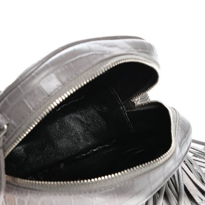 Saint Laurent Calfskin Crocodile Embossed Monogram Blogger Bag Fog 5 of 7