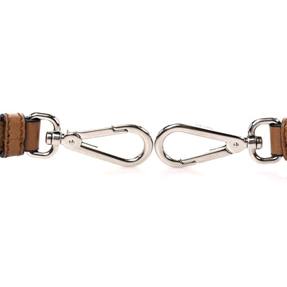 Prada Canvas Calfskin Logo Shoulder Strap Black Caramel 4 of 4