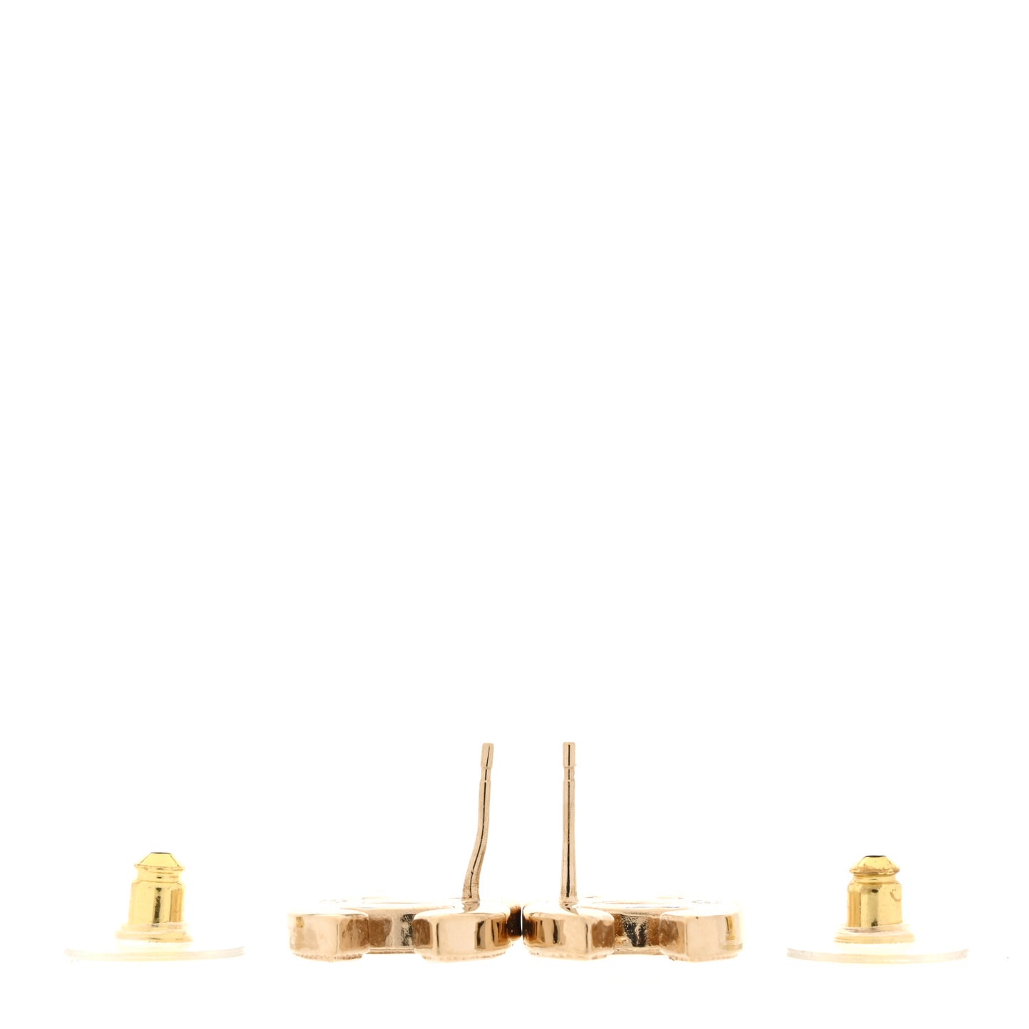 Metal Enamel CC Earrings Black Gold