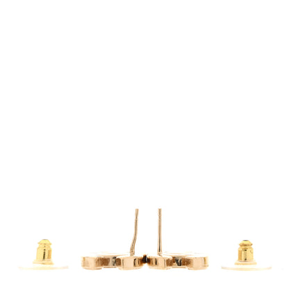 Chanel Metal Enamel CC Earrings Black Gold 3 of 6