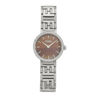 Fendi Stainless Steel Diamond Bezel 19mm Fendi Forever Quartz Watch Brown 1 of 4