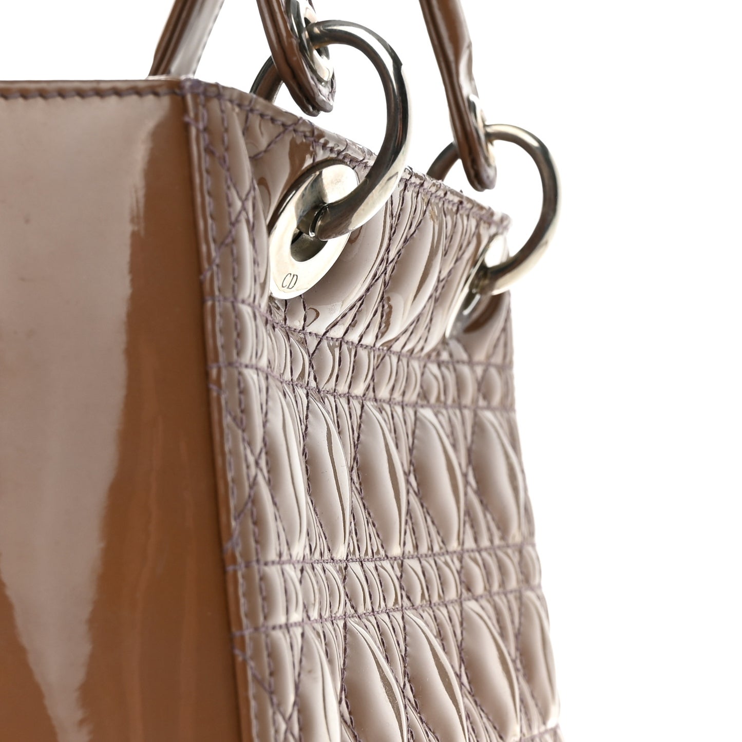 Patent Cannage Medium Lady Dior Brown