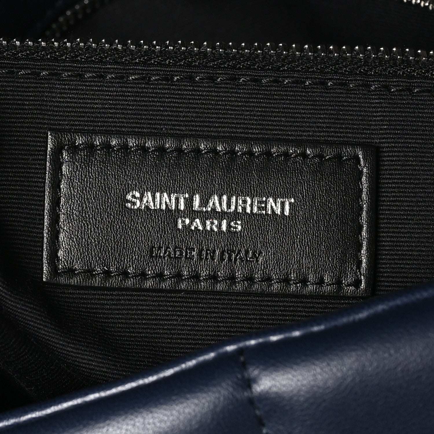 Saint Laurent Lambskin Quilted Medium Loulou Puffer Monogram Chain Satchel Deep Marine 6 of 10