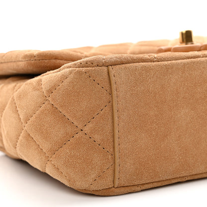 Chanel Suede Quilted Mini Flap Dark Beige 9 of 11