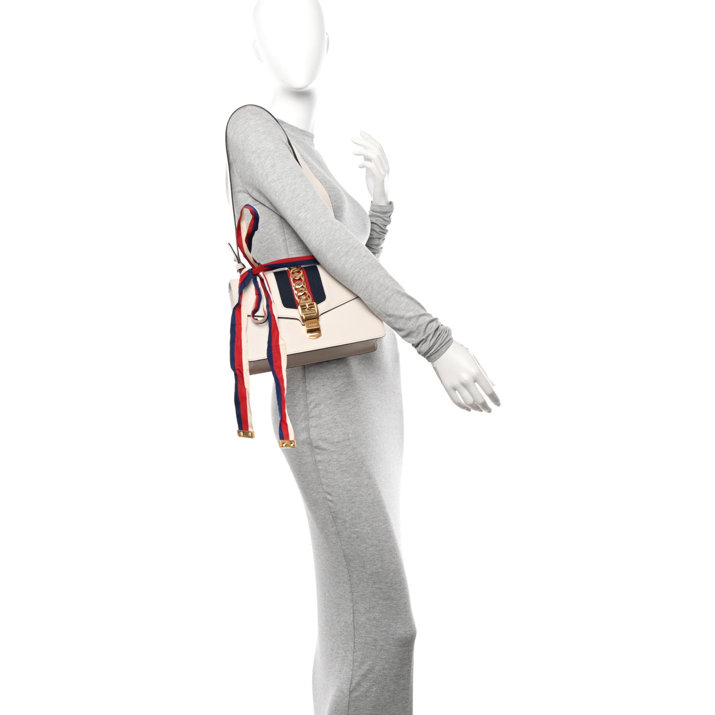 Calfskin Small Sylvie Shoulder Bag Off White