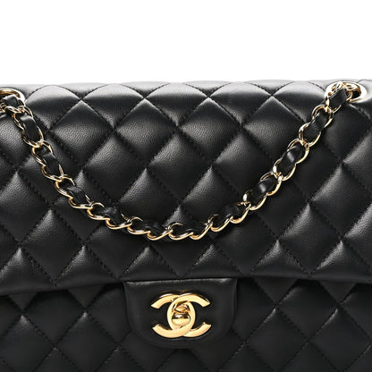 Chanel Lambskin Quilted Medium Double Flap Black 8 of 11