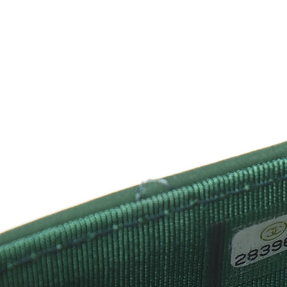 Chanel Lambskin Quilted Flap Card Holder Wallet Green 8 of 8
