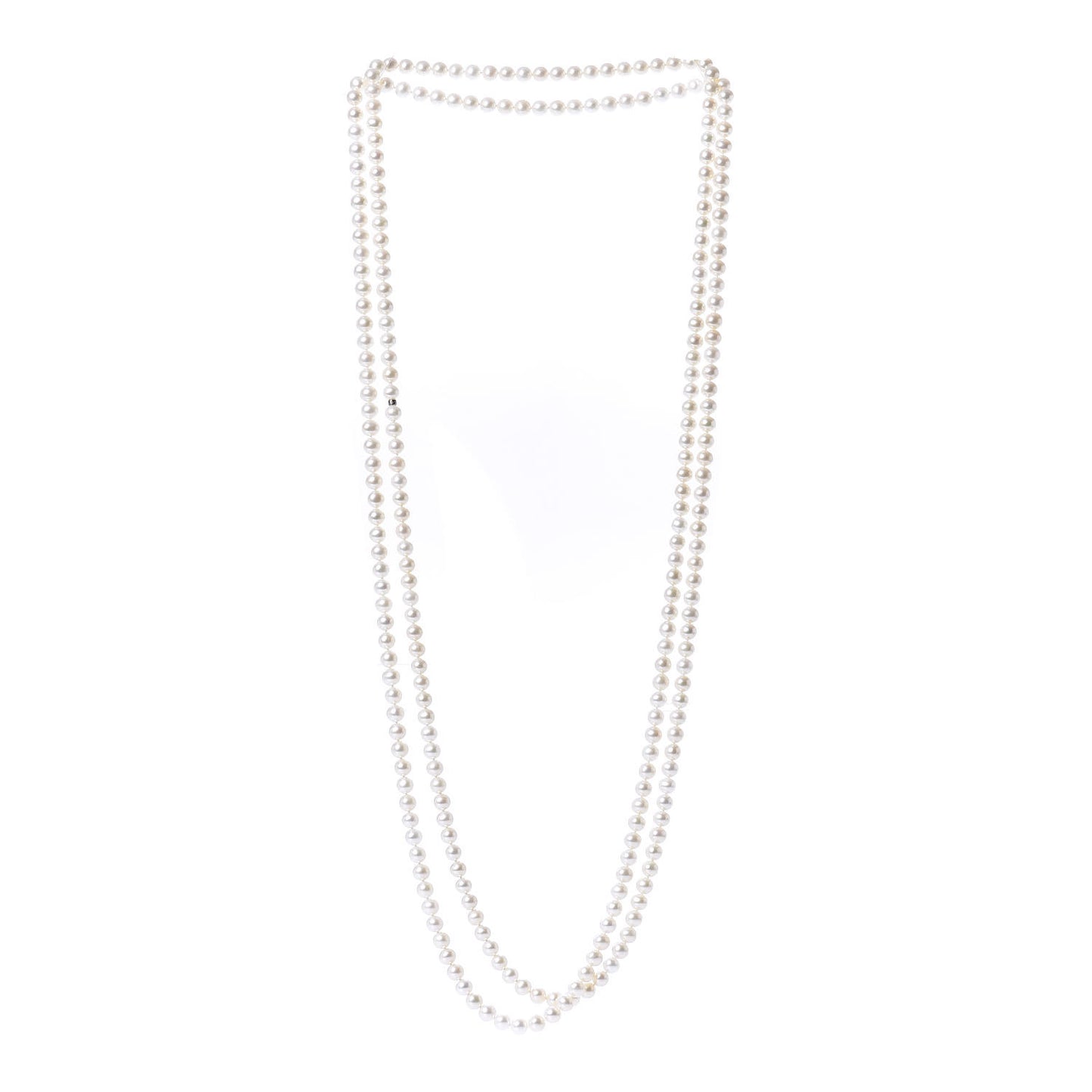 Sterling Silver Pearl 6-7mm Ziegfeld Strand Necklace 80"