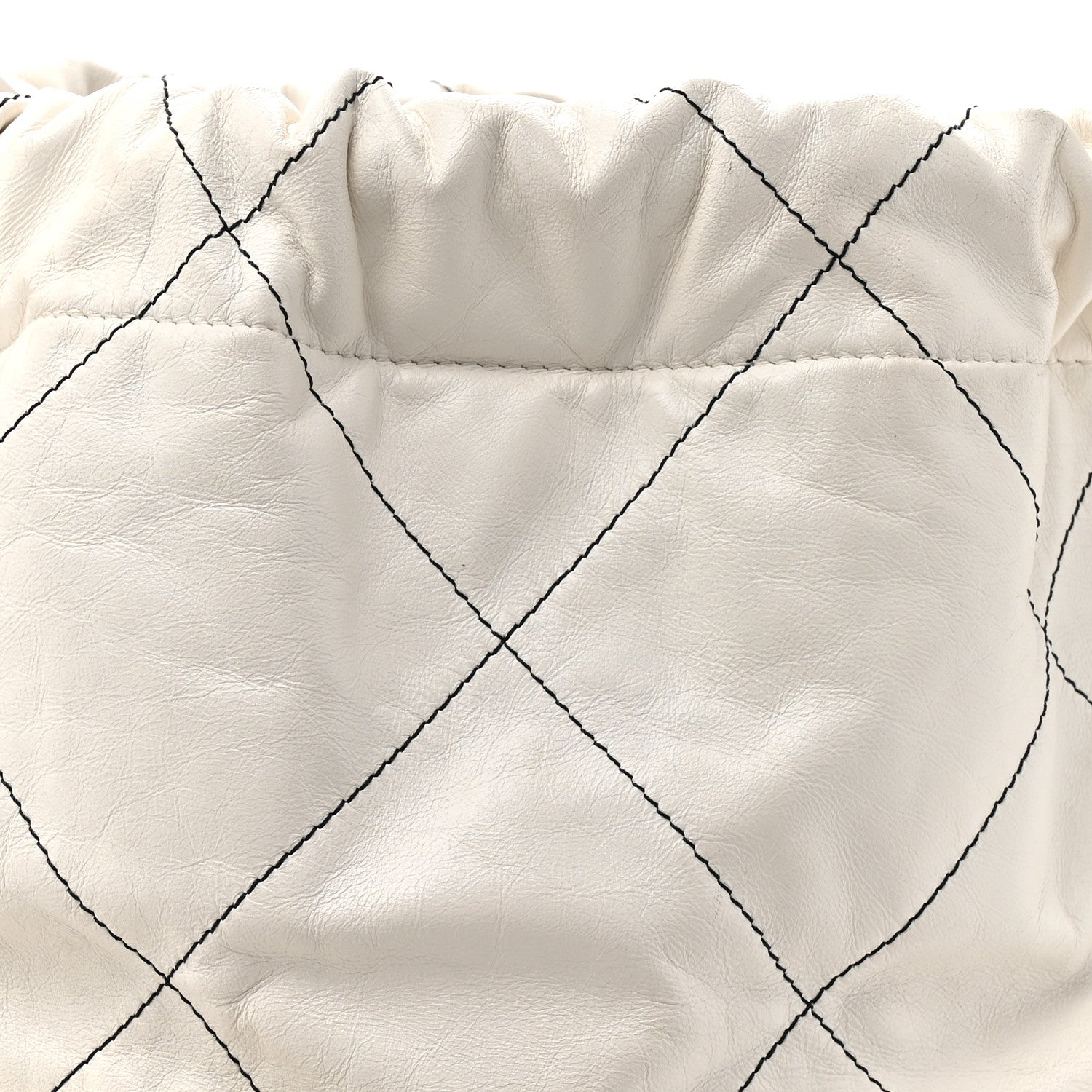 Chanel Shiny Calfskin Quilted Small Chanel 22 White Black 9 of 14