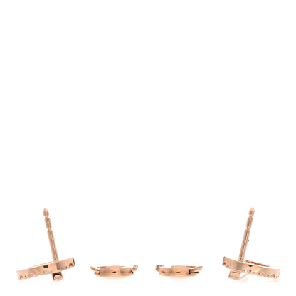 Hermes 18K Rose Gold Diamond Finesse Earrings 3 of 5