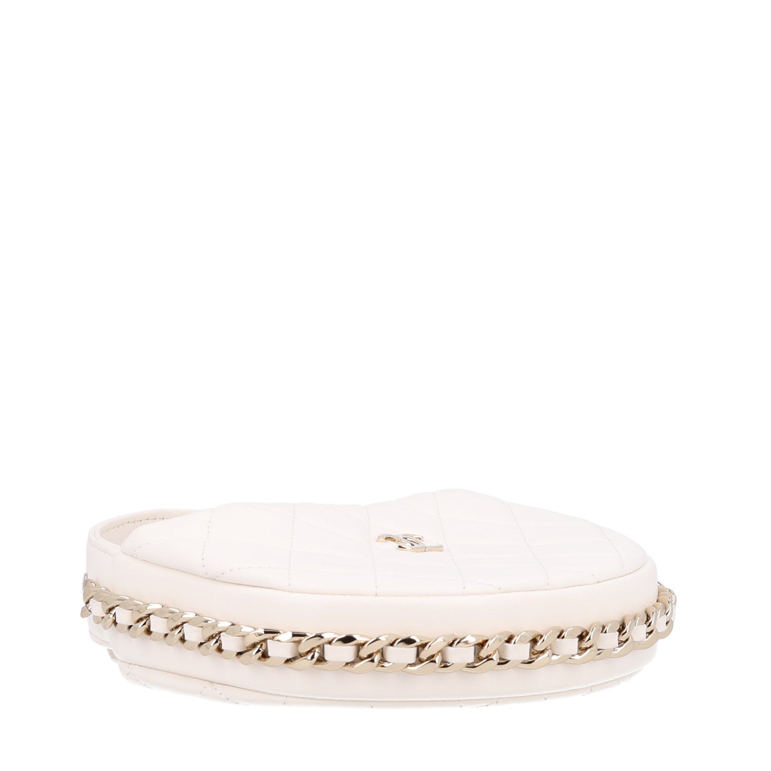 Chanel Lambskin Quilted Chain Around Pouch Hobo White 4 of 9