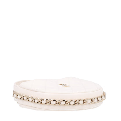 Chanel Lambskin Quilted Chain Around Pouch Hobo White 4 of 9