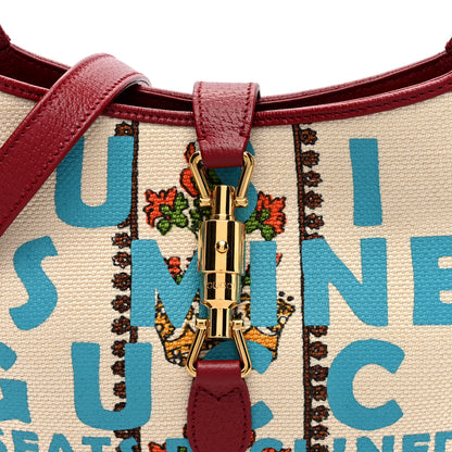 Gucci Canvas Calfskin 100 Centennial Music Small Jackie 1961 Hobo Ivory Red 7 of 9