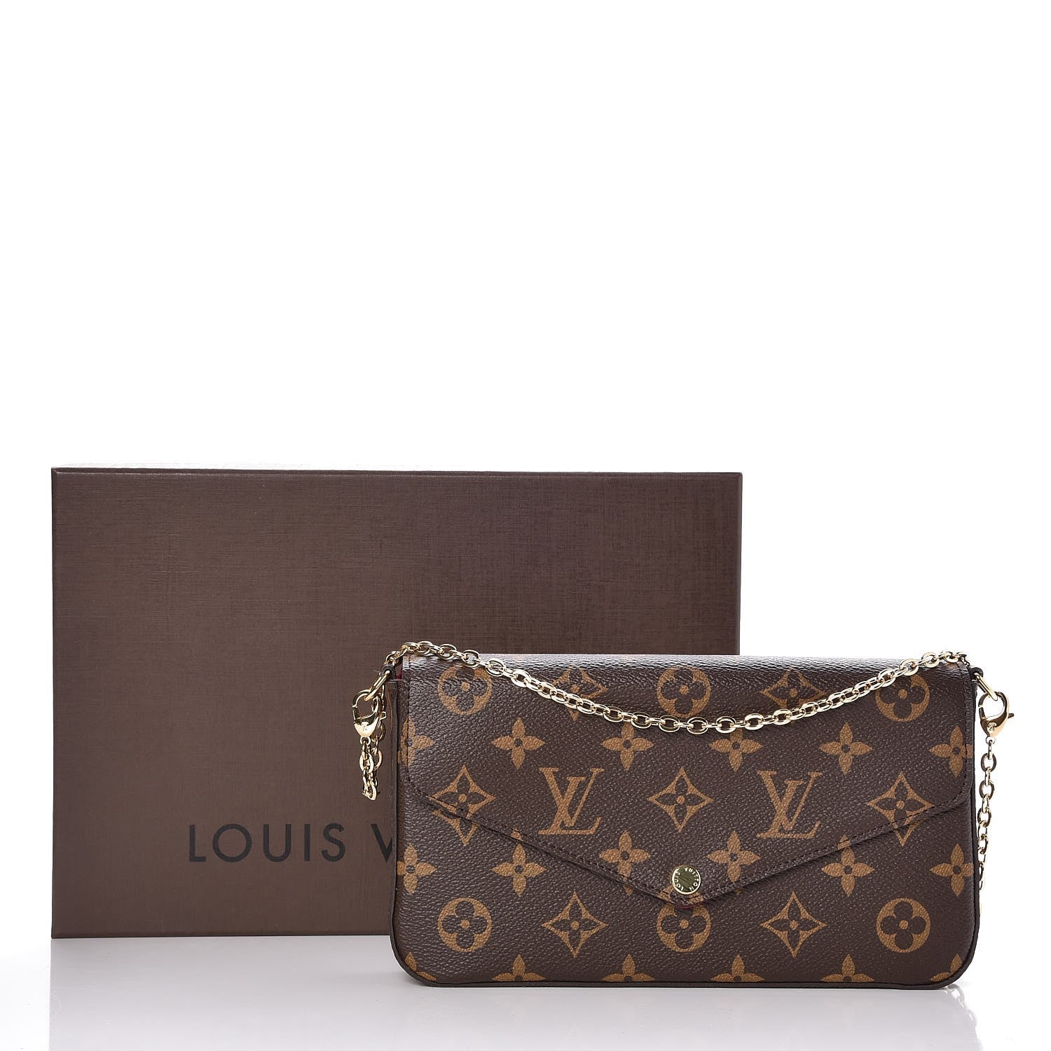 Louis Vuitton Monogram Pochette Felicie Chain Wallet Fuchsia 10 of 10