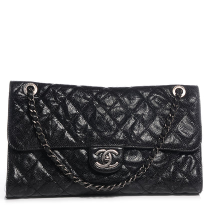 Chanel Crumpled Grained Calfskin CC Crave Jumbo Flap Black 1 of 8