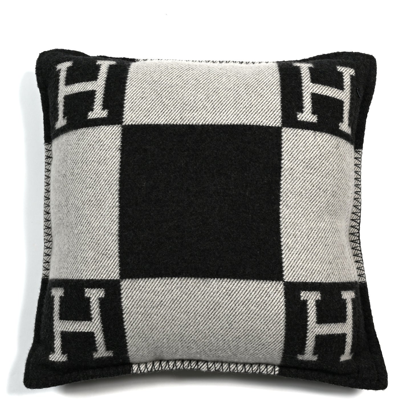 Wool Cashmere Avalon Pillow PM Ecru Gris Fonce