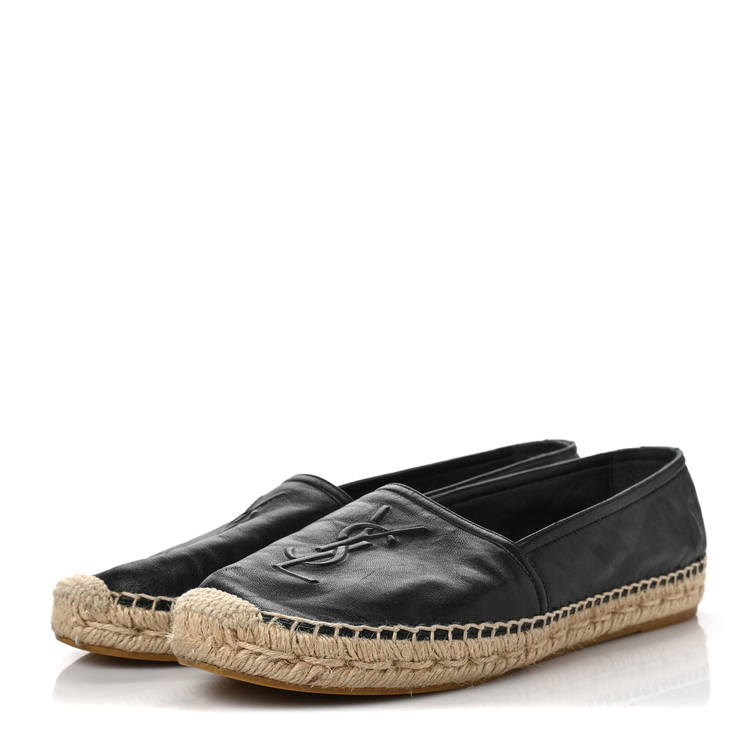 Lambskin Monogram Espadrilles 37.5 Black