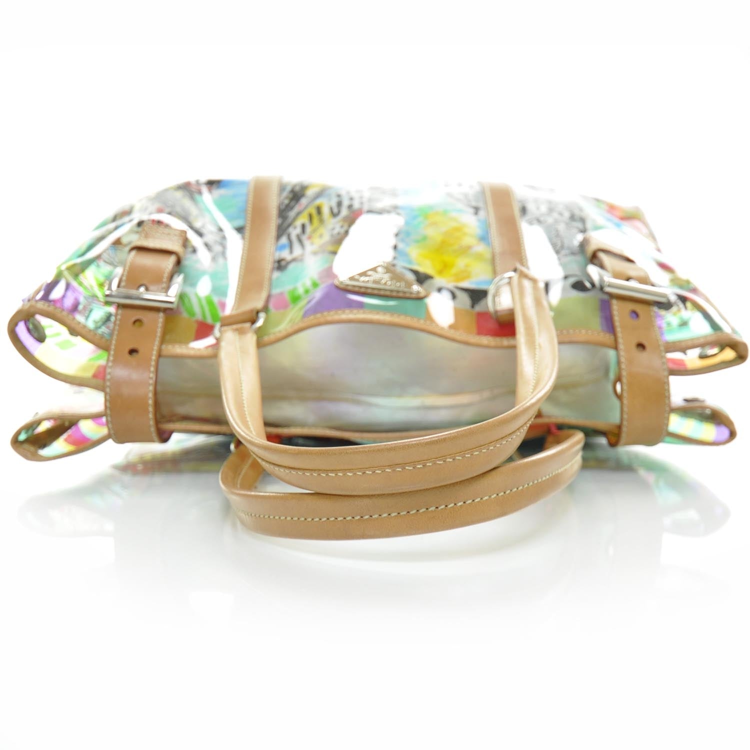 Prada Vinyl Calfskin Transparent Venice Printed Tote 6 of 10