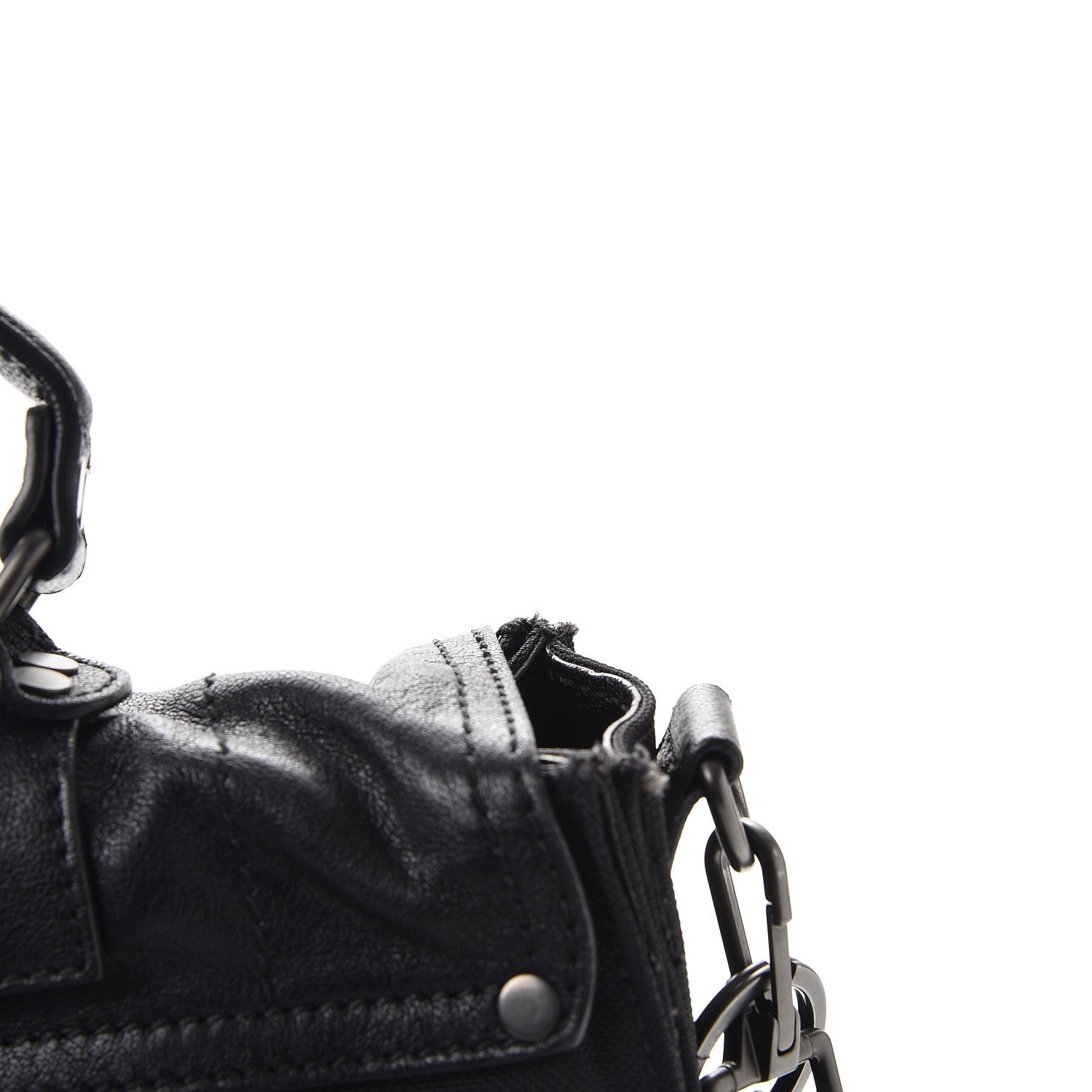 Proenza Schouler Lambskin Nylon Extra Large PS1 Satchel Black 12 of 14