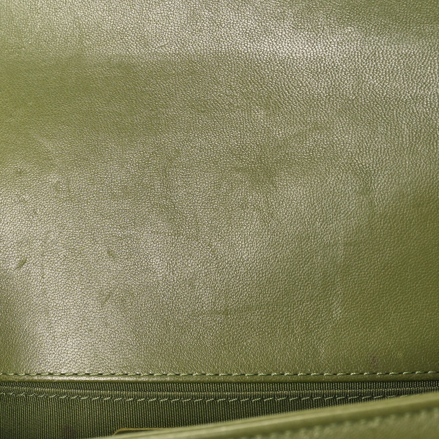 Calfskin Quilted Small Boy Flap Green