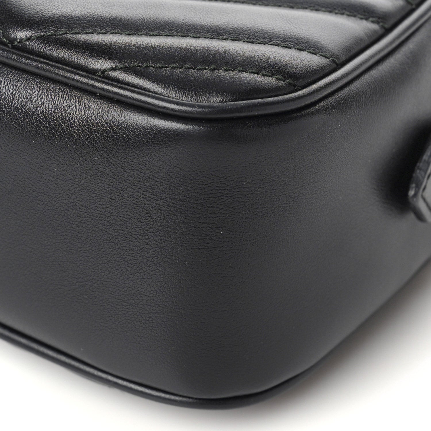 Gucci Calfskin Matelasse Small GG Marmont Chain Shoulder Bag Black 10 of 10