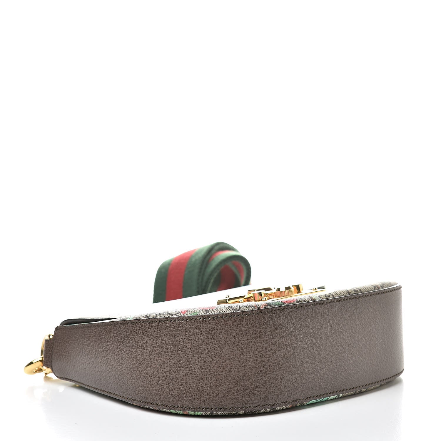 Gucci GG Supreme Monogram Tian Web Medium Padlock Messenger Shoulder Bag Beige Multicolor New Acero 4 of 12