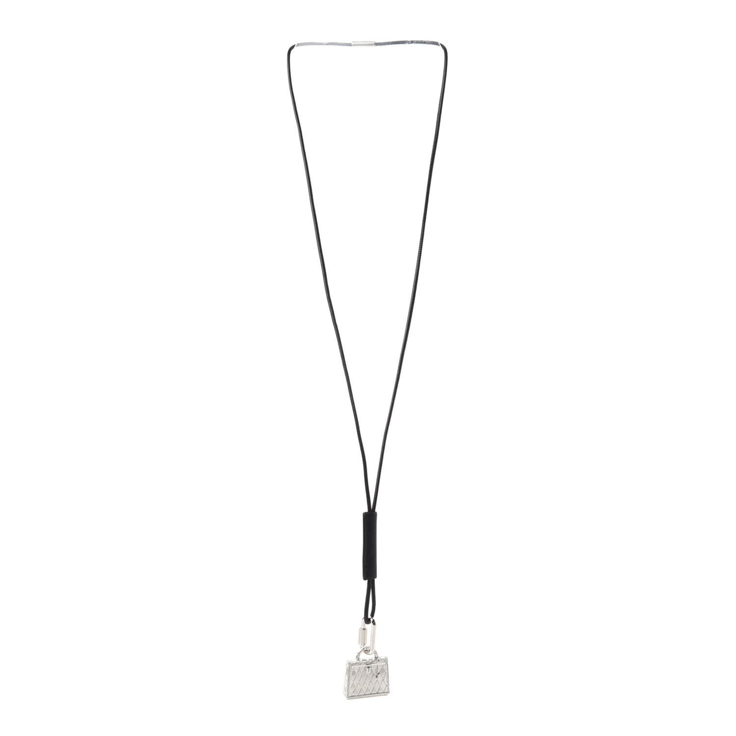 Palladium Kelly Curiosite Charm Pendant Necklace Black