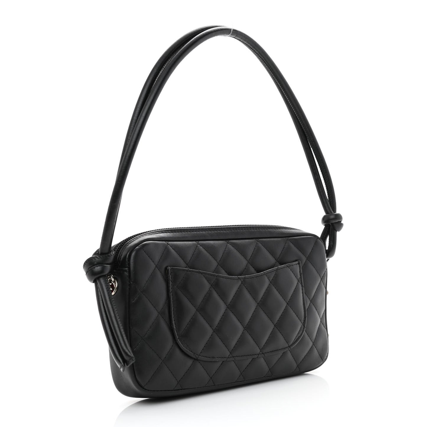 Calfskin Quilted Cambon Pochette Black White