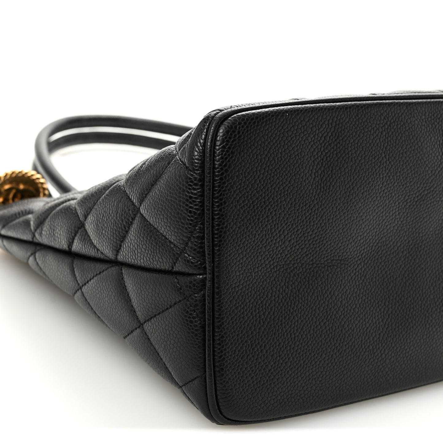 Caviar Quilted Medallion Tote Black