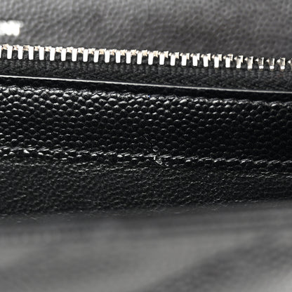 Saint Laurent Grain De Poudre Matelasse Chevron Monogram Chain Wallet Black 13 of 13