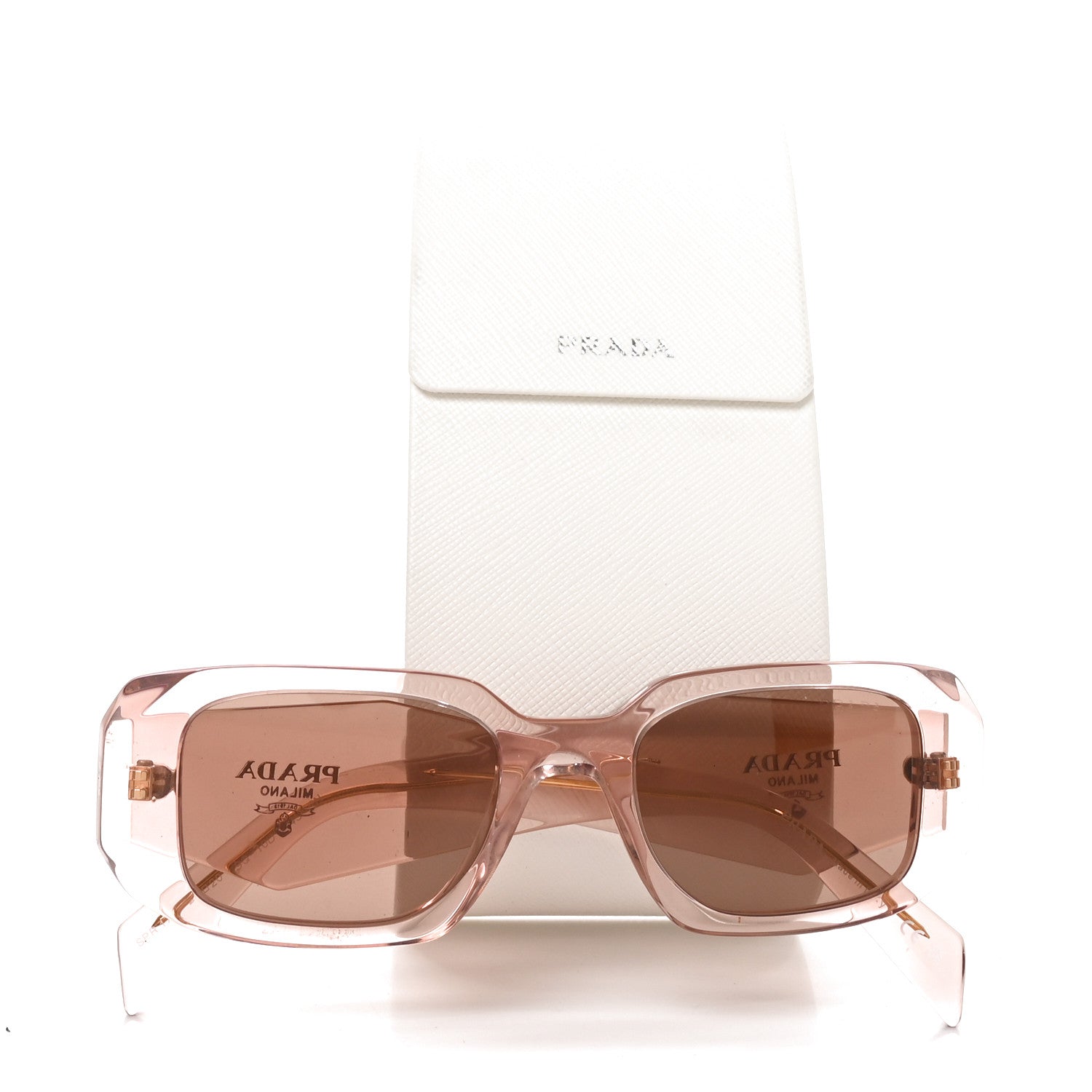 Prada Acetate Symbole Sunglasses SPR 17W Transparent Pink 12 of 12