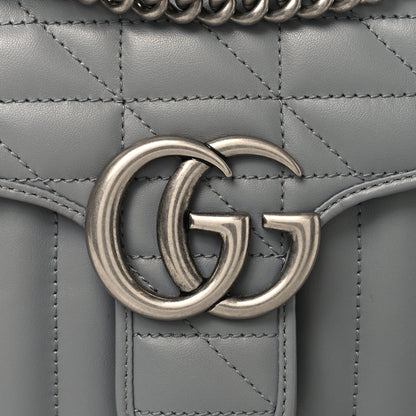 Gucci Calfskin Matelasse Aria Small GG Marmont Shoulder Bag Deep Grey 8 of 10