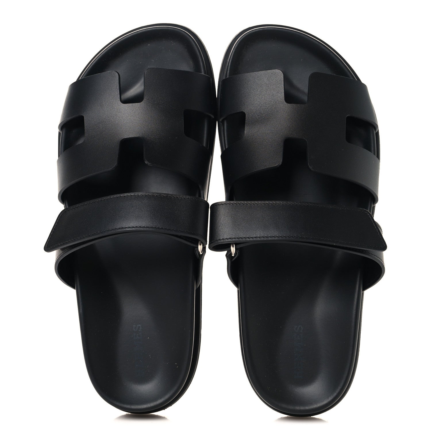 Hermes Calfskin Womens Chypre Sandals 39 Black 2 of 10