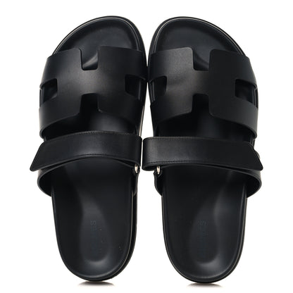 Hermes Calfskin Womens Chypre Sandals 39 Black 2 of 10