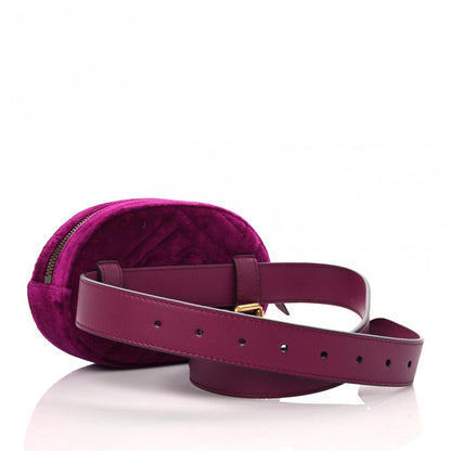 Gucci Velvet Matelasse GG Marmont Belt Bag Fuchsia 85 34 Violet Cyclamen 3 of 12