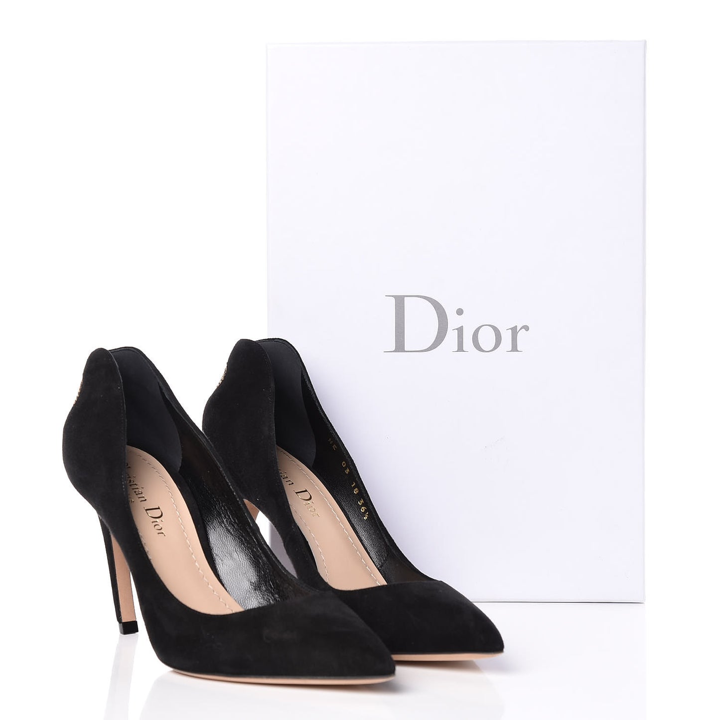 Suede Studded Dioramour Pumps 36.5 Black Gold