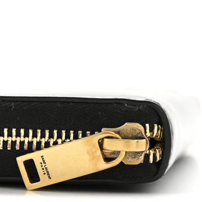 Saint Laurent Calfskin Zip Around Wallet Black 9 of 11