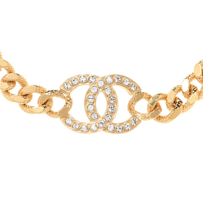 Chanel Crystal Chain Link CC Choker Necklace Gold 4 of 6