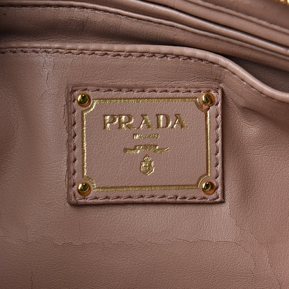 Prada Nappa Gaufre Ruched Clutch Pomice 6 of 10
