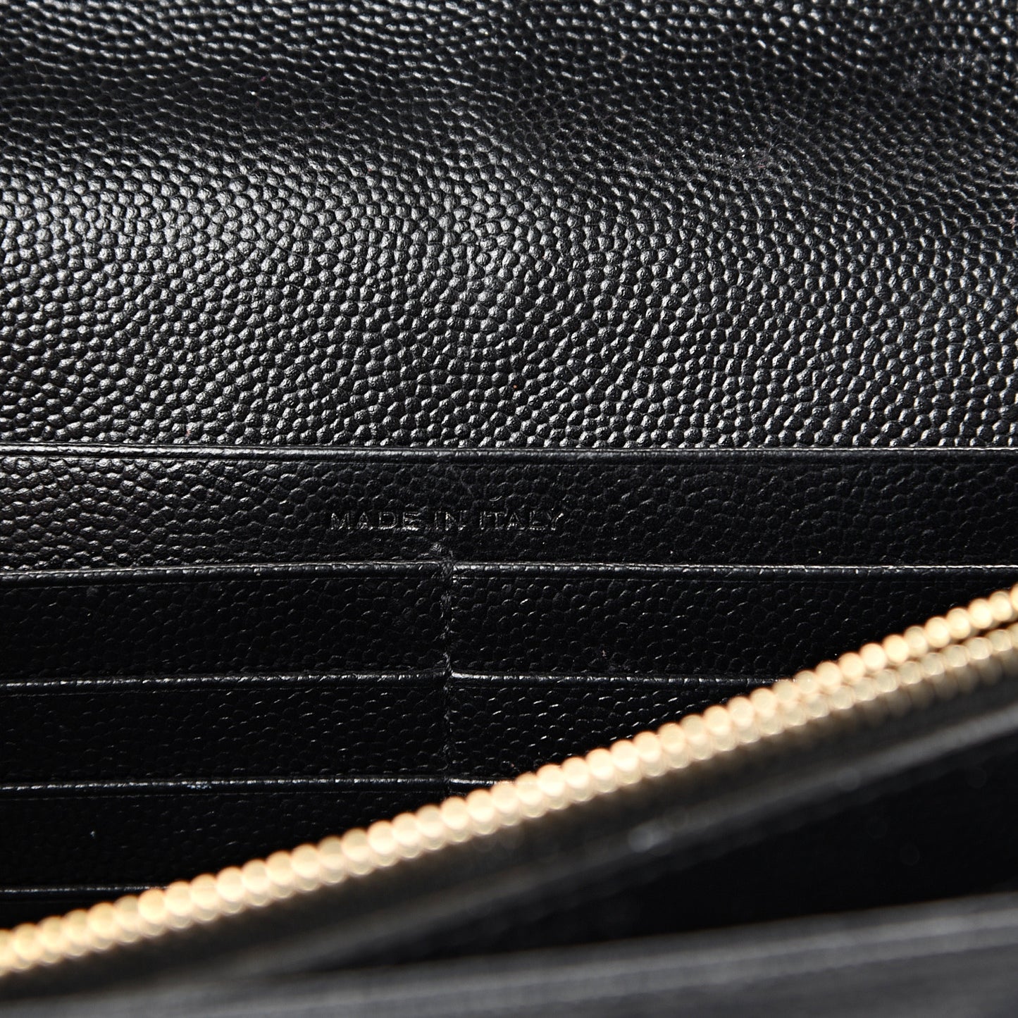 Grain De Poudre Matelasse Chevron Monogram Chain Wallet Black